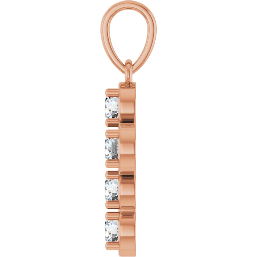 3/4 CTW Lab-Grown Diamond Cross Pendant in 14k rose gold