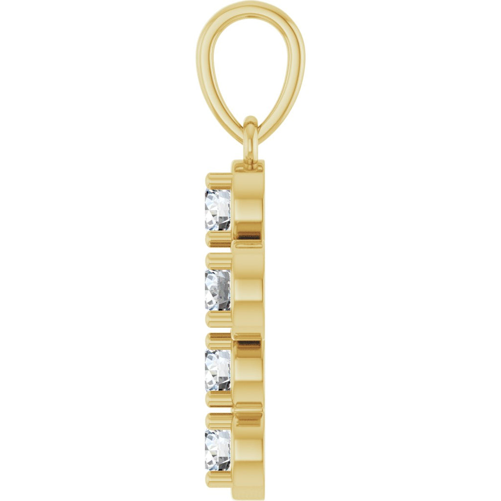 3/4 CTW Natural Diamond Cross Pendant in 14k yellow gold