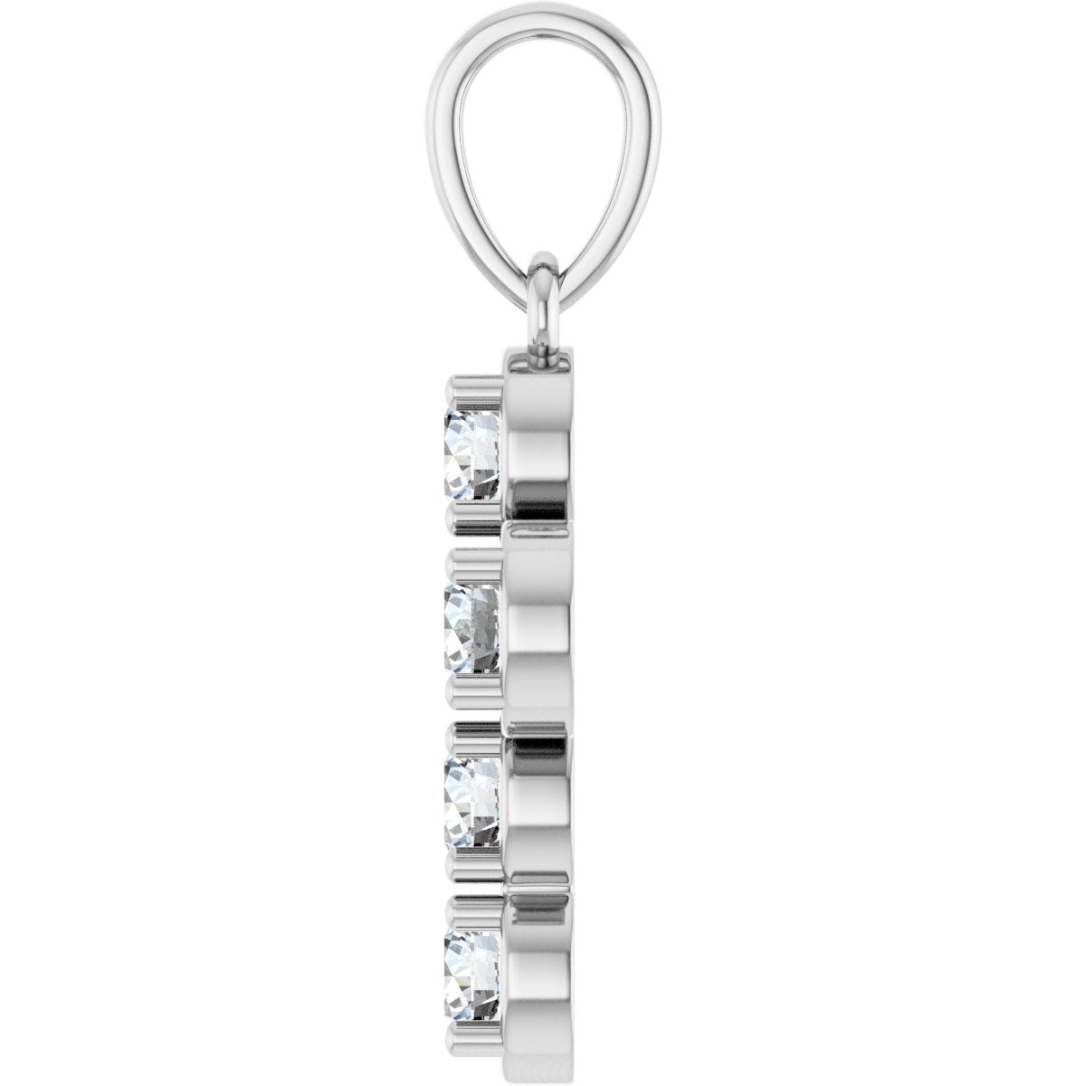 3/4 CTW Lab-Grown Diamond Cross Pendant in 14k white gold