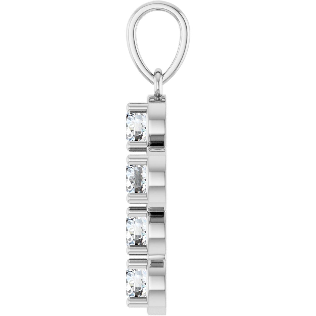 1 CTW Lab-Grown Diamond Cross Pendant in 14k white gold