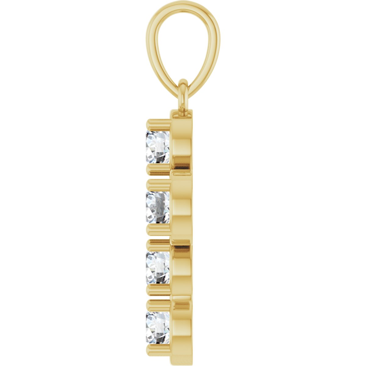 1 CTW Natural Diamond Cross Pendant in 14k yellow gold