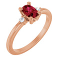 Lab-Grown Ruby & .05 CTW Natural Diamond Ring in 14k rose gold