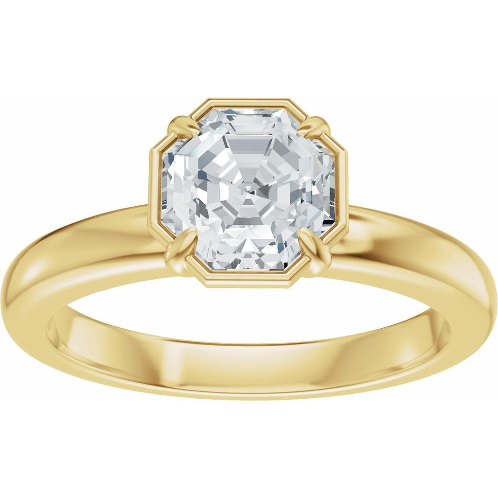 1 CT Octagon Lab-Grown Diamond Engagement Ring in 14k yellow gold