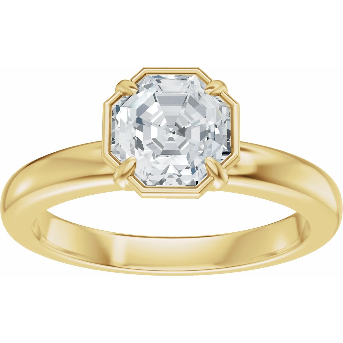 1 CT Octagon Lab-Grown Diamond Engagement Ring in 14k yellow gold