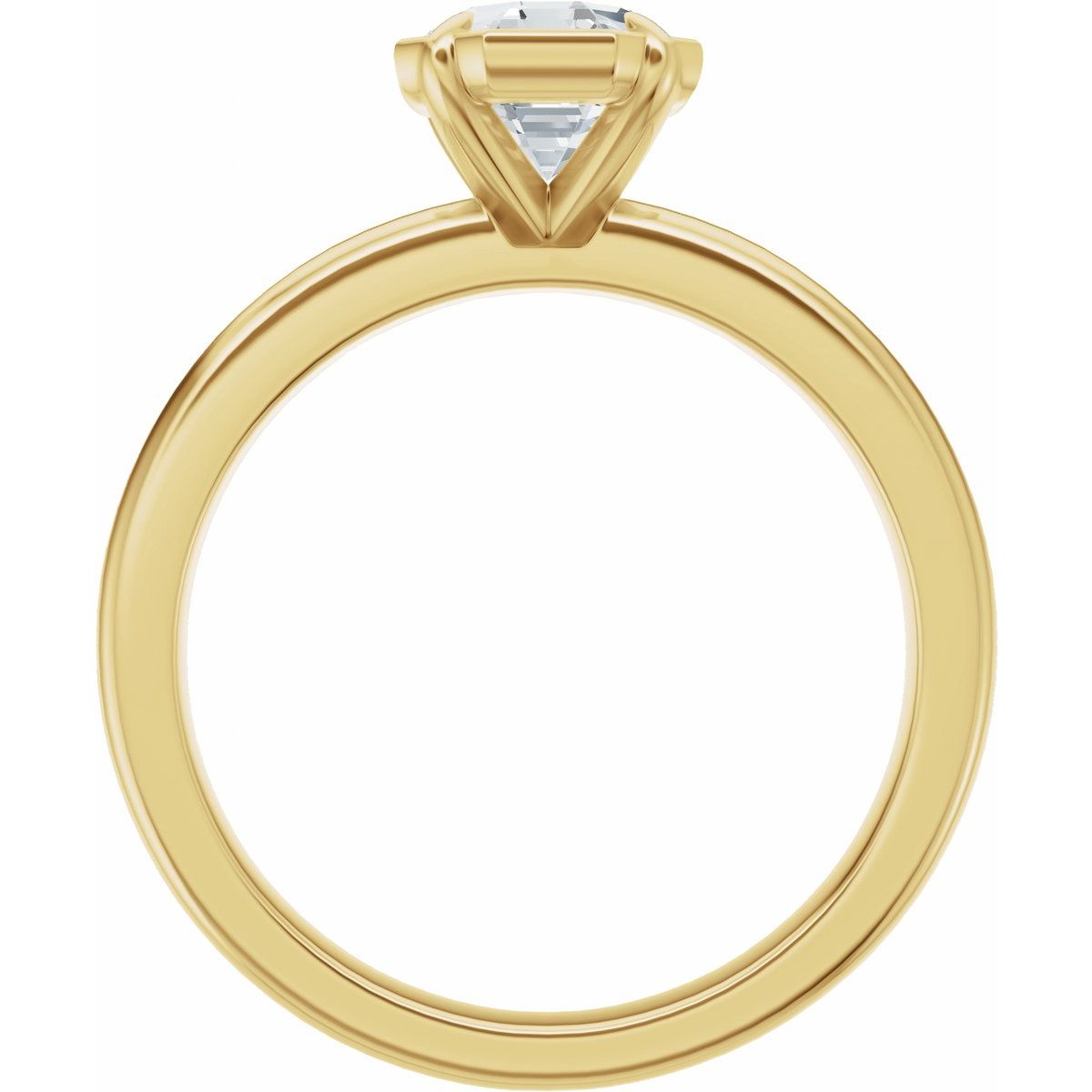 1 CT Octagon Lab-Grown Diamond Engagement Ring in 14k yellow gold