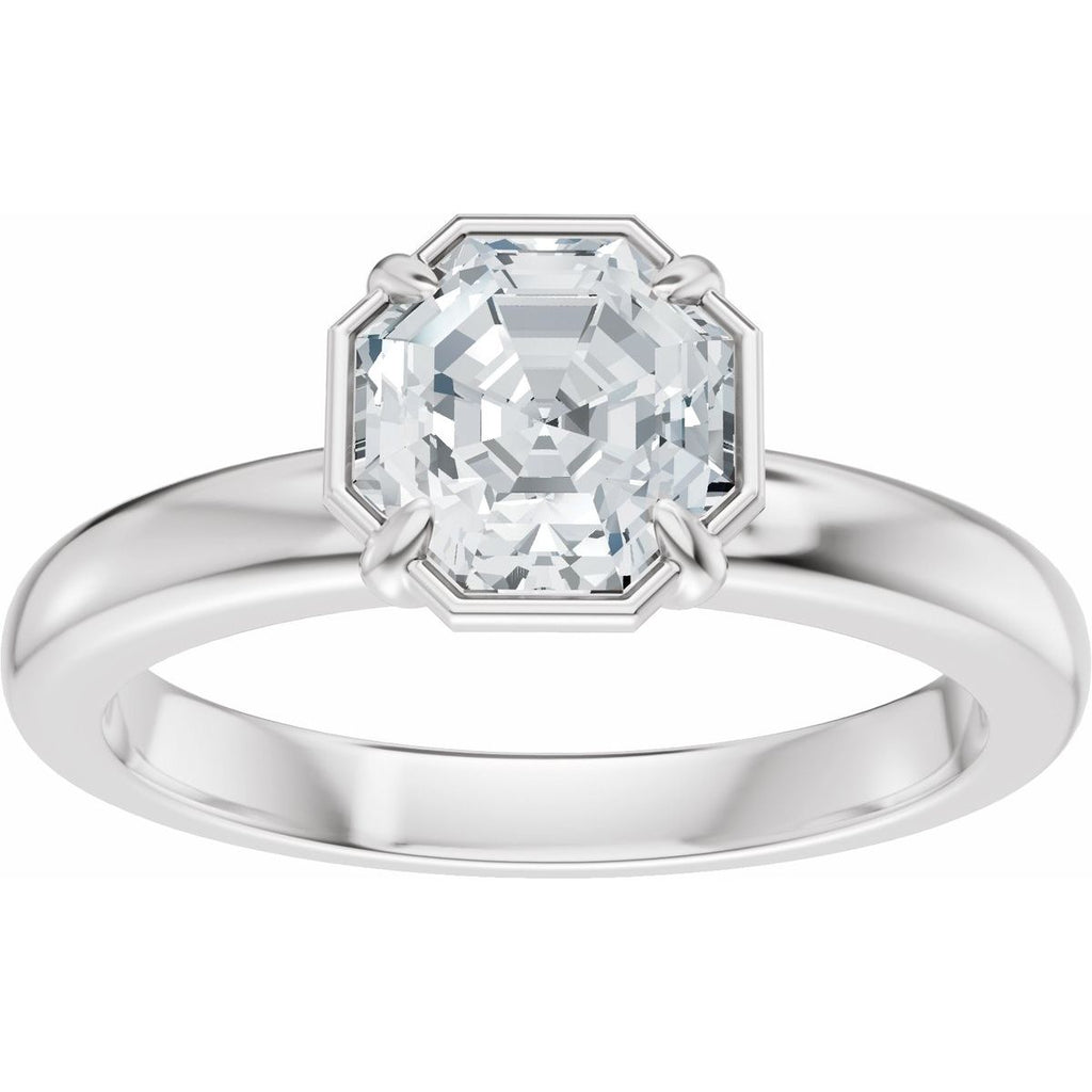 1 CT Octagon Lab-Grown Diamond Engagement Ring in 14k white gold