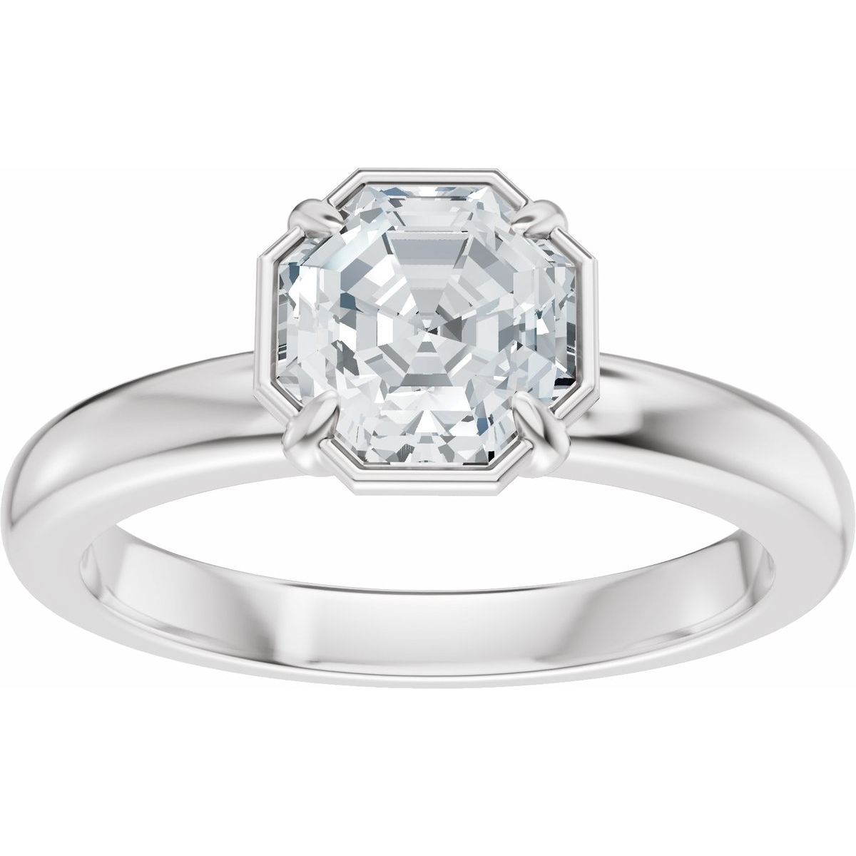 1 CT Octagon Lab-Grown Diamond Engagement Ring in 14k white gold