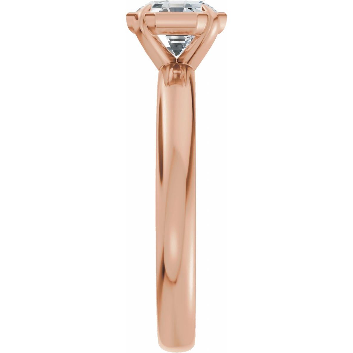 1 CT Octagon Lab-Grown Diamond Engagement Ring in 14k rose gold