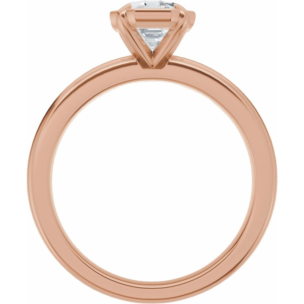 1 CT Octagon Lab-Grown Diamond Engagement Ring in 14k rose gold