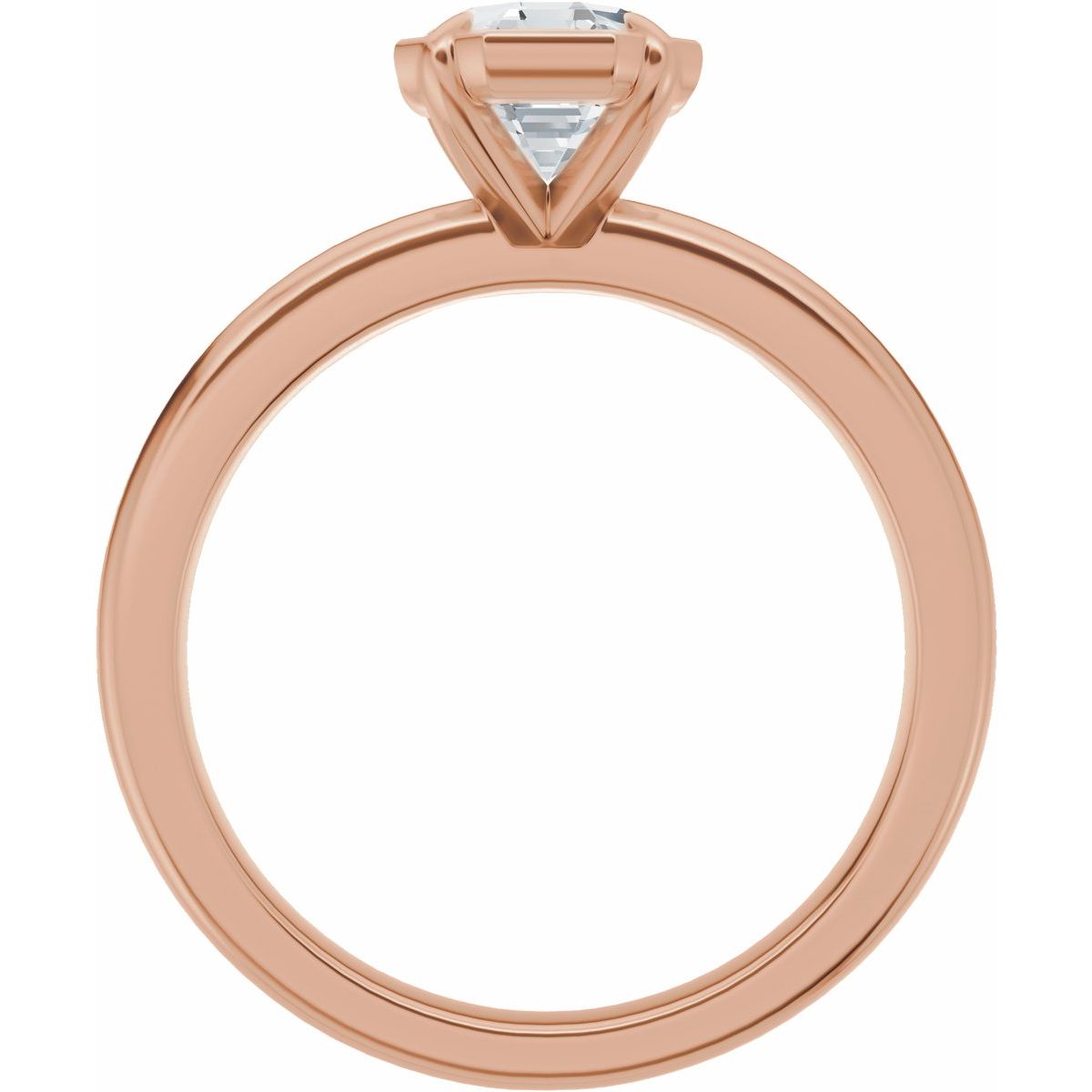 1 CT Octagon Lab-Grown Diamond Engagement Ring in 14k rose gold
