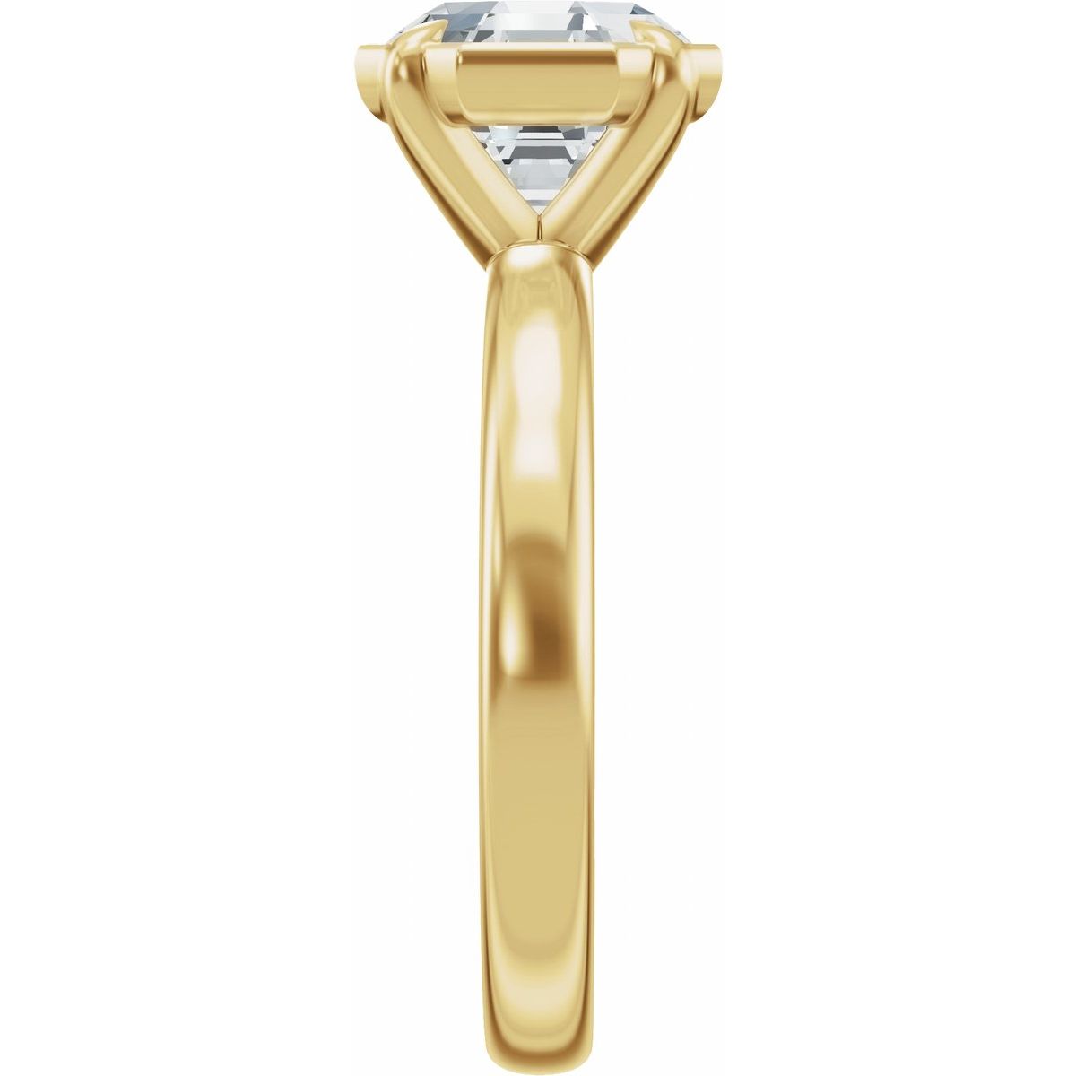 2 CT Octagon Lab-Grown Diamond Engagement Ring in 14k yellow gold