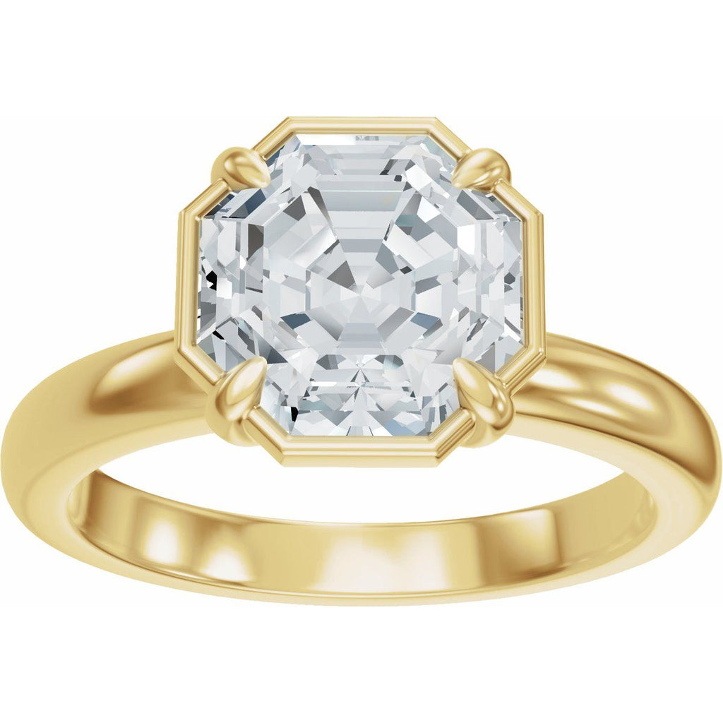 2 CT Octagon Lab-Grown Diamond Engagement Ring in 14k yellow gold