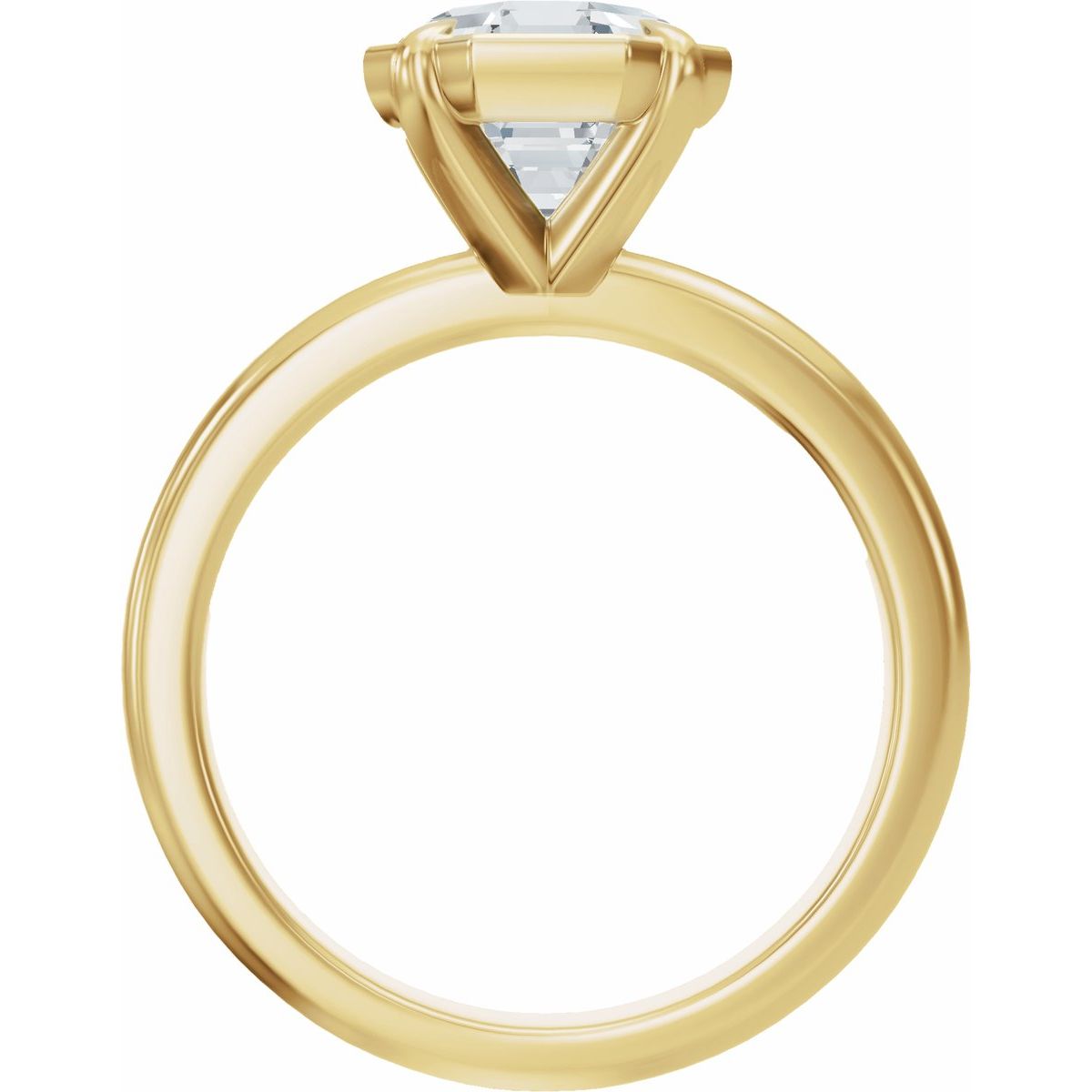 2 CT Octagon Lab-Grown Diamond Engagement Ring in 14k yellow gold