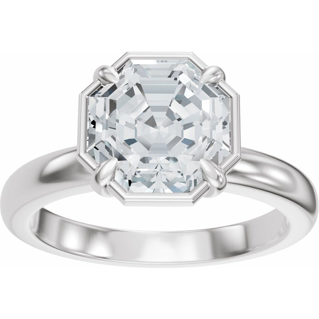 2 CT Octagon Lab-Grown Diamond Engagement Ring in 14k white gold