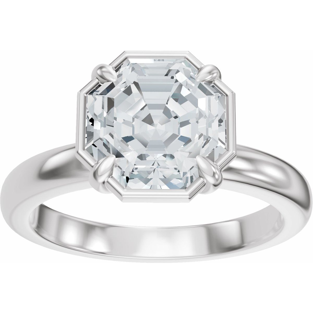 2 CT Octagon Lab-Grown Diamond Engagement Ring in 14k white gold