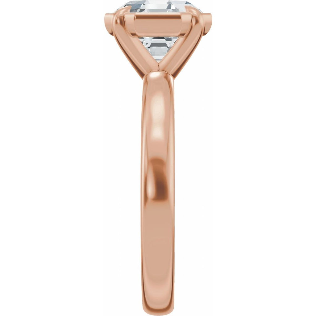 2 CT Octagon Lab-Grown Diamond Engagement Ring in 14k rose gold