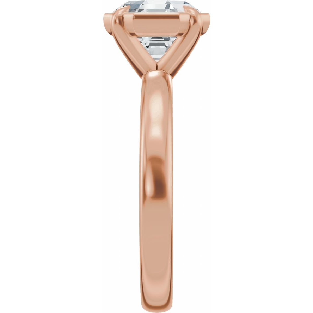 2 CT Octagon Lab-Grown Diamond Engagement Ring in 14k rose gold