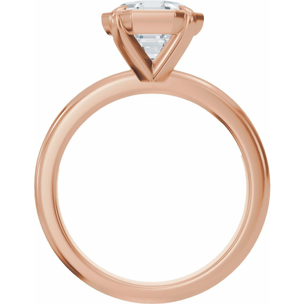 2 CT Octagon Lab-Grown Diamond Engagement Ring in 14k rose gold