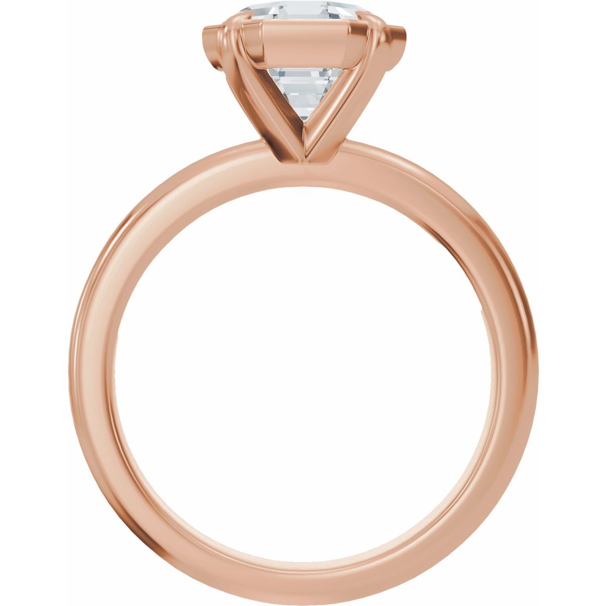 2 CT Octagon Lab-Grown Diamond Engagement Ring in 14k rose gold