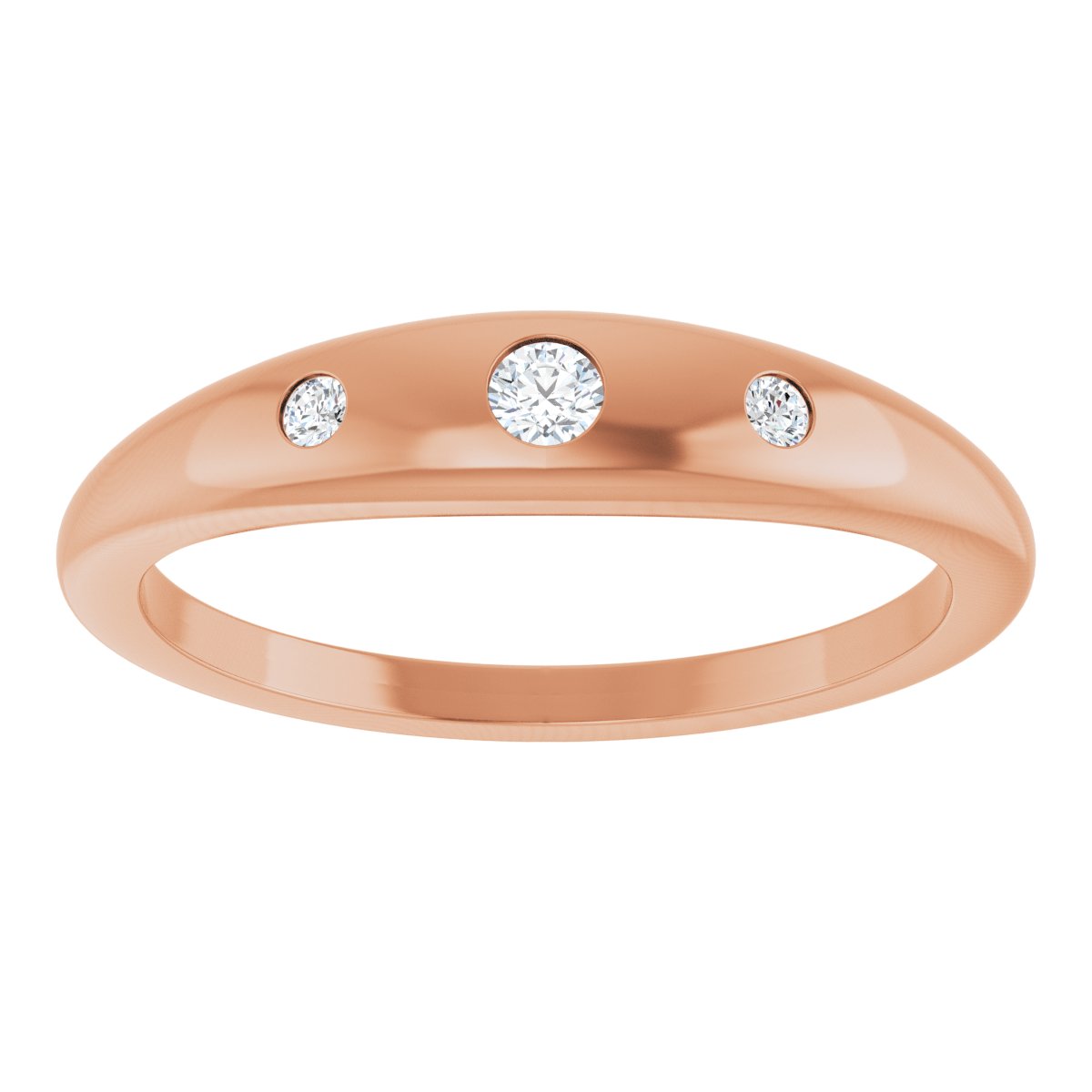 .07 CTW Natural Diamond Ring in 14k rose gold