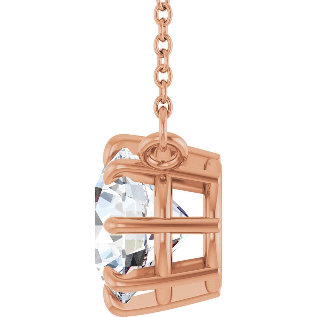 2 CT Lab-Grown Diamond Solitaire Necklace in 14k rose gold