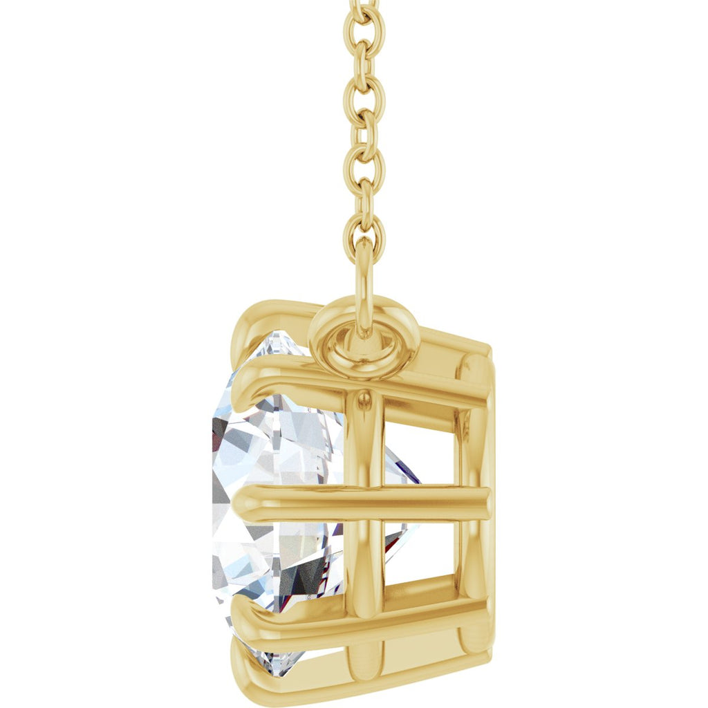 2 CT Lab-Grown Diamond Solitaire Necklace in 14k yellow gold