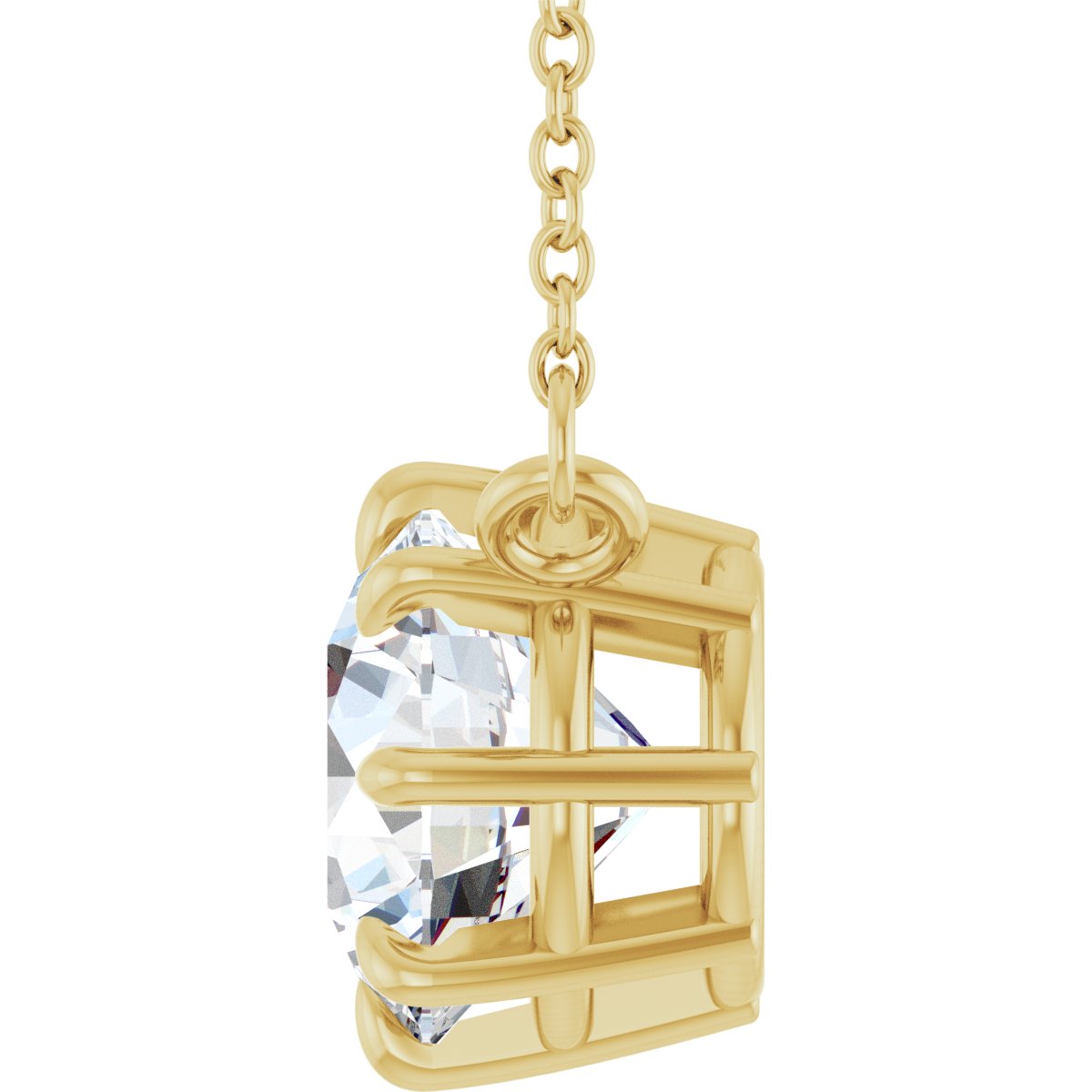 2 CT Lab-Grown Diamond Solitaire Necklace in 14k yellow gold