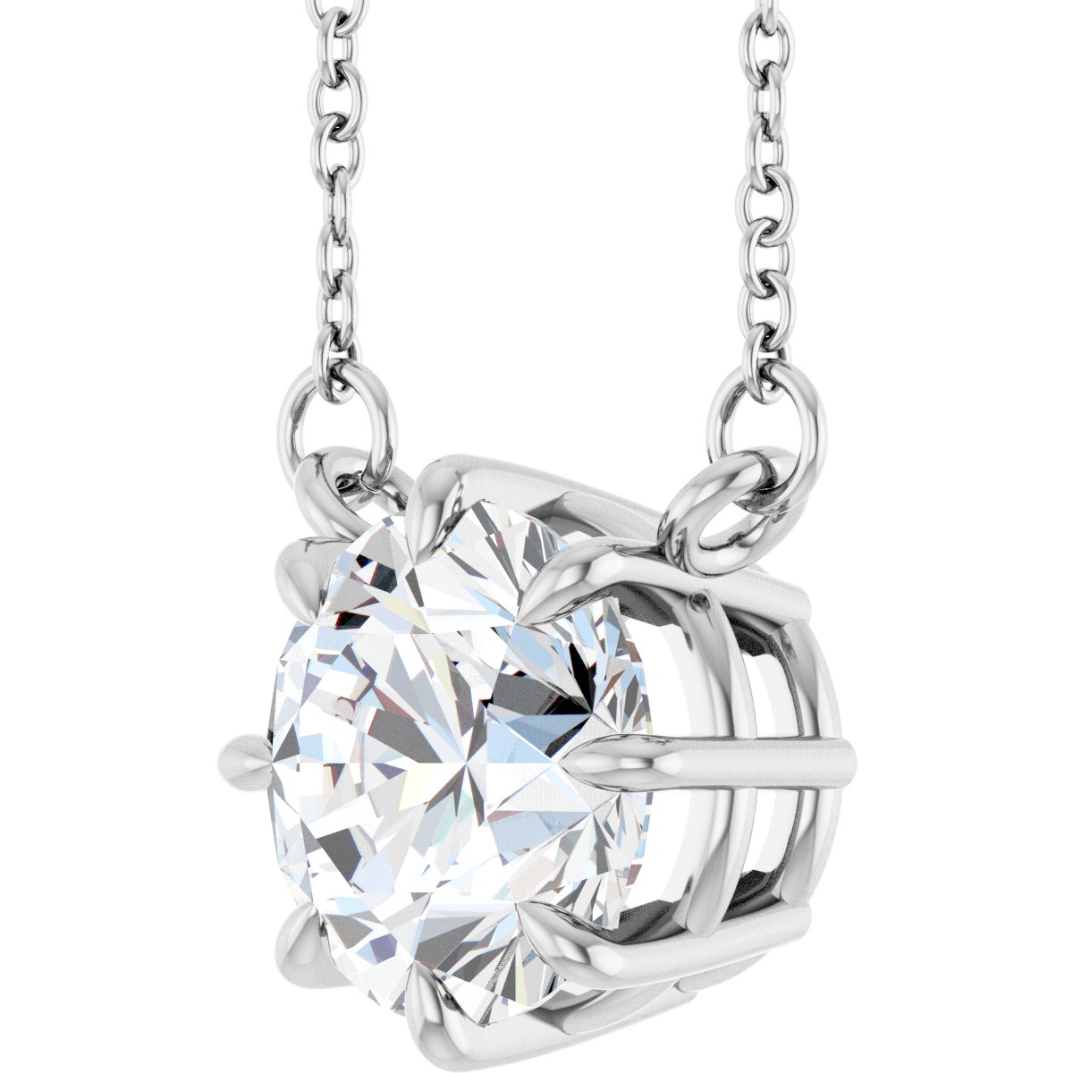 2 CT Lab-Grown Diamond Solitaire Necklace in 14k white gold
