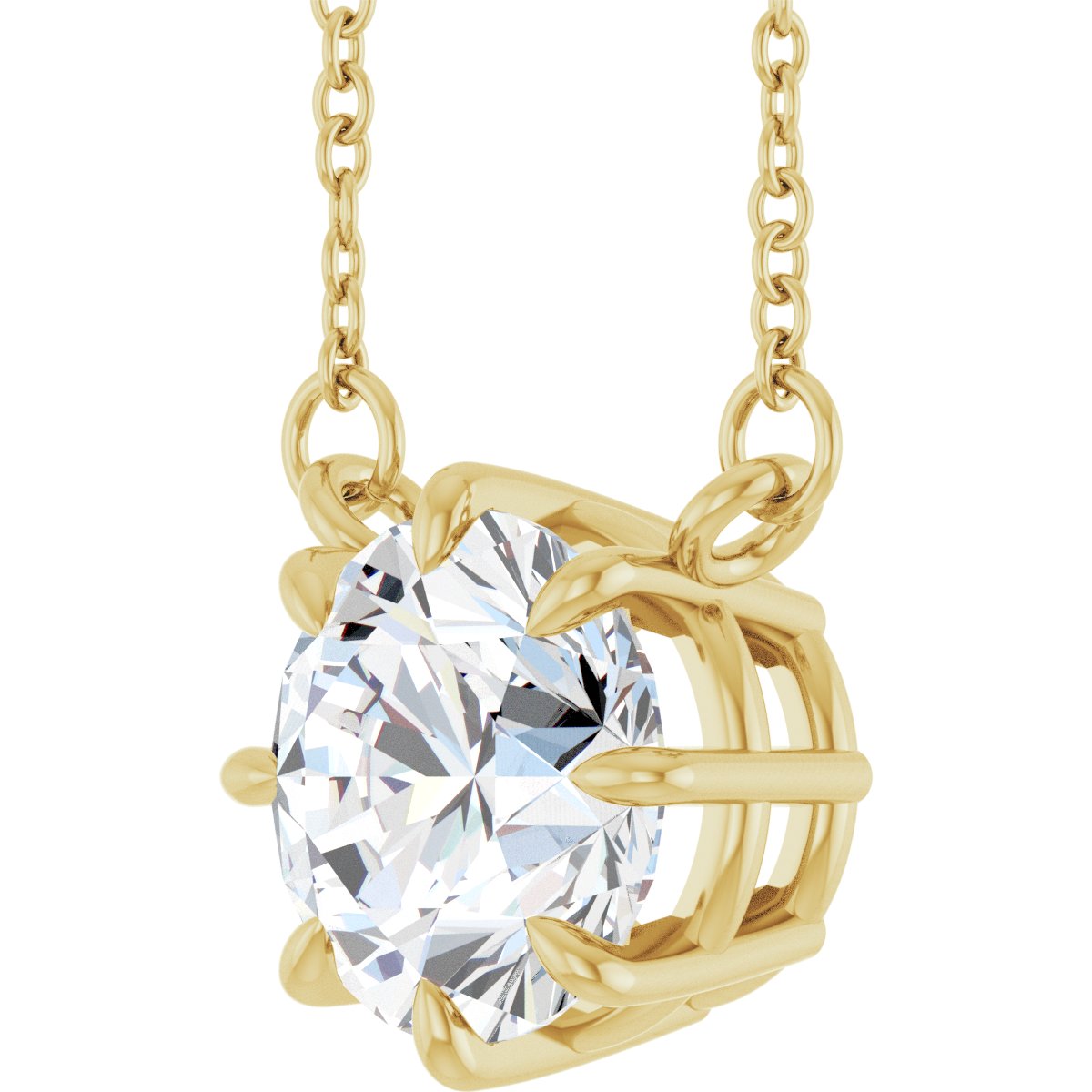 2 CT Lab-Grown Diamond Solitaire Necklace in 14k yellow gold