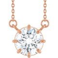 2 CT Lab-Grown Diamond Solitaire Necklace in 14k rose gold