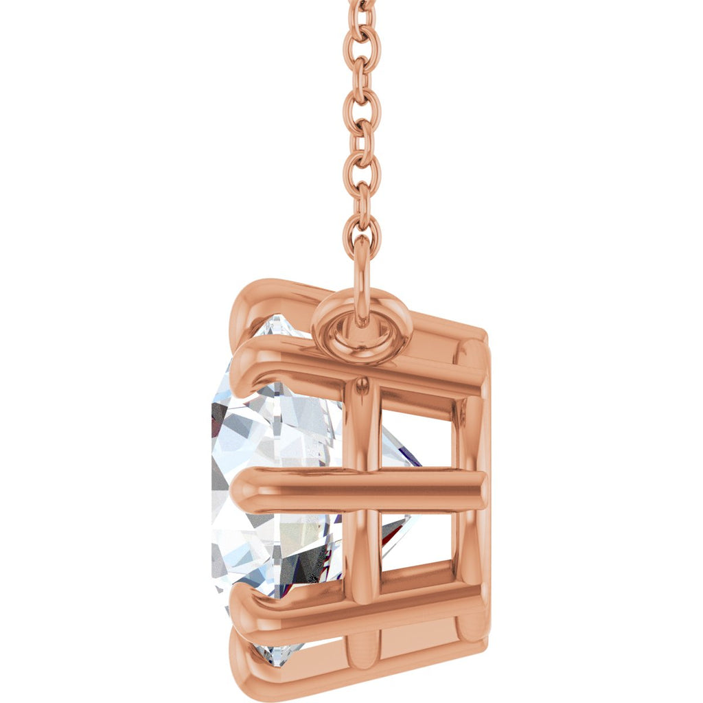 2 9/10 CT Lab-Grown Diamond Solitaire Necklace in 14k rose gold