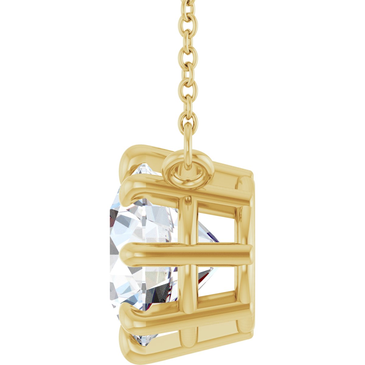 2 9/10 CT Lab-Grown Diamond Solitaire Necklace in 14k yellow gold
