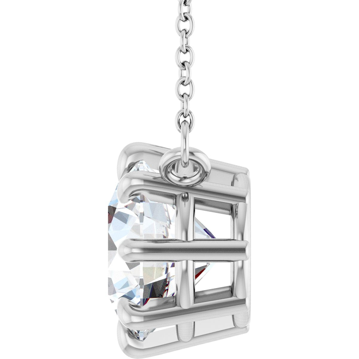 2 9/10 CT Lab-Grown Diamond Solitaire Necklace in 14k white gold
