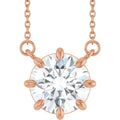 2 9/10 CT Lab-Grown Diamond Solitaire Necklace in 14k rose gold