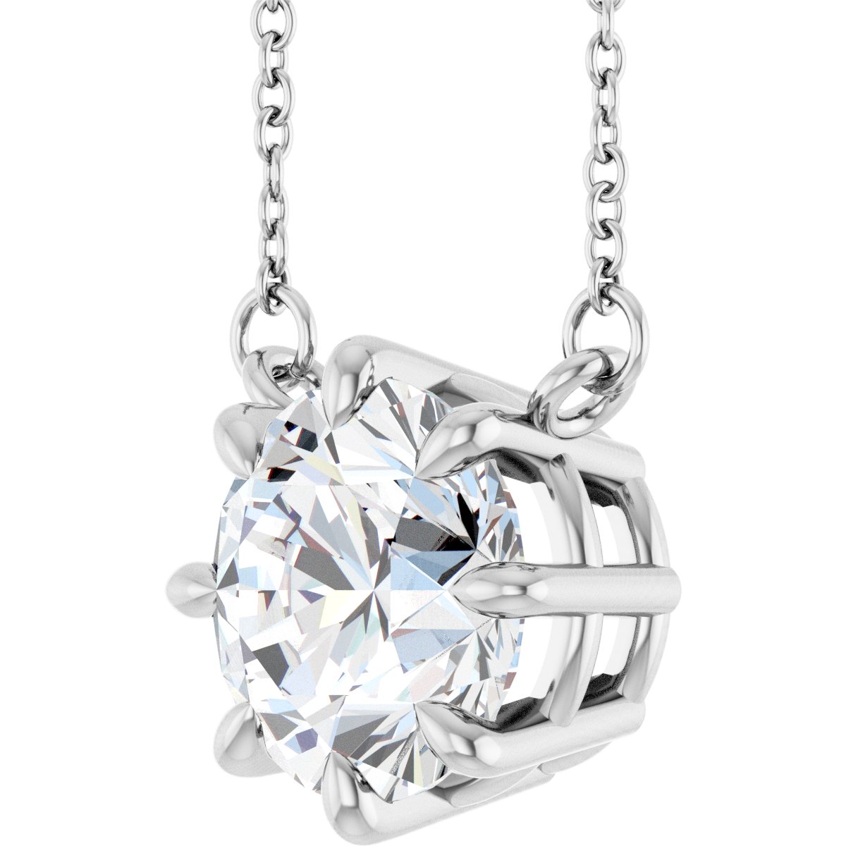 2 9/10 CT Lab-Grown Diamond Solitaire Necklace in 14k white gold