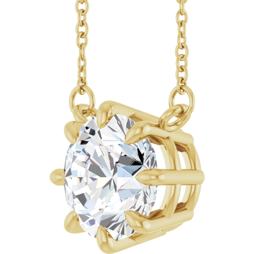 2 9/10 CT Lab-Grown Diamond Solitaire Necklace in 14k yellow gold