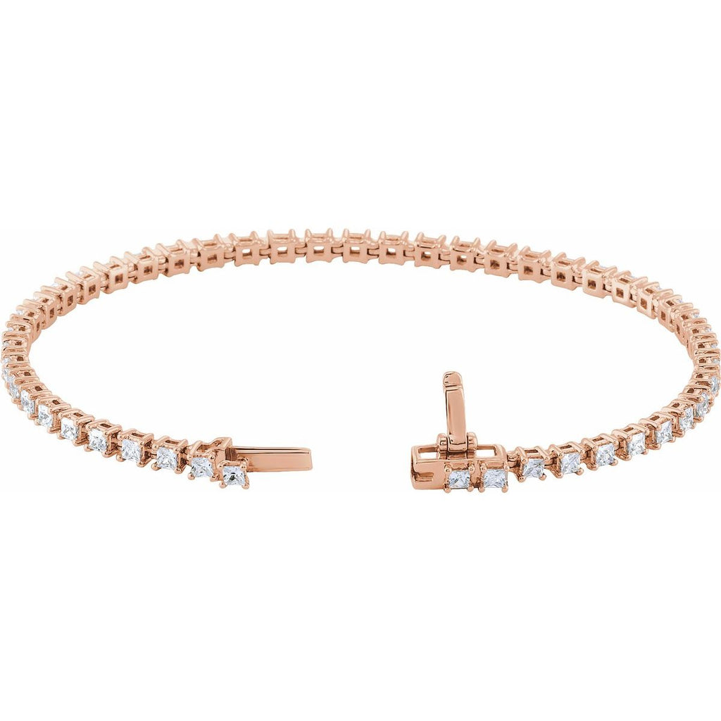 2 1/2 CTW Lab-Grown Diamond Line Bracelet in 14k rose gold