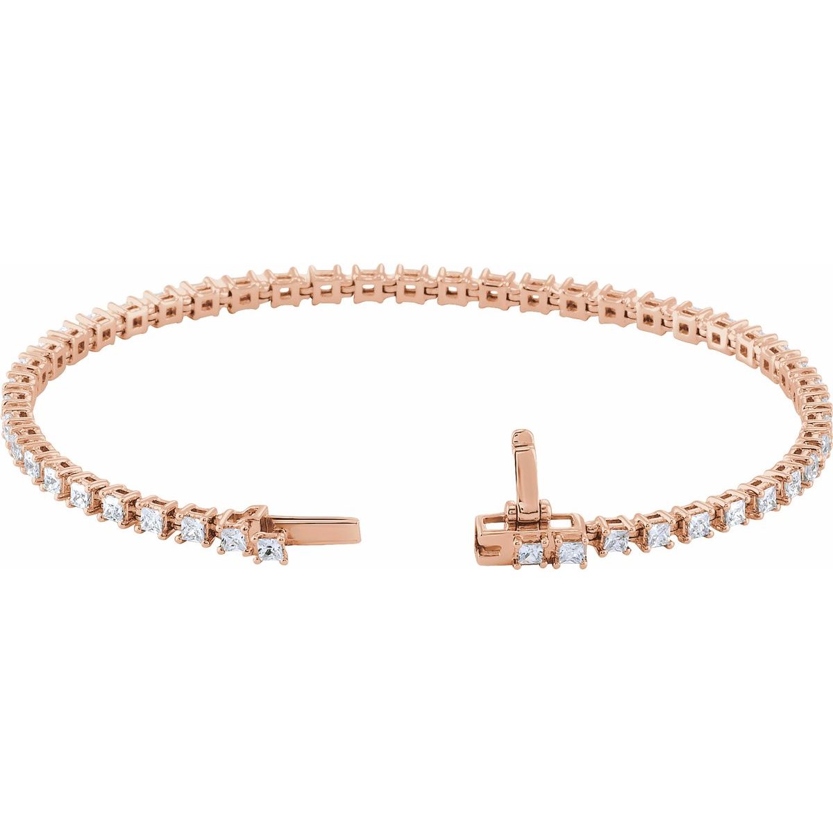 2 1/2 CTW Lab-Grown Diamond Line Bracelet in 14k rose gold