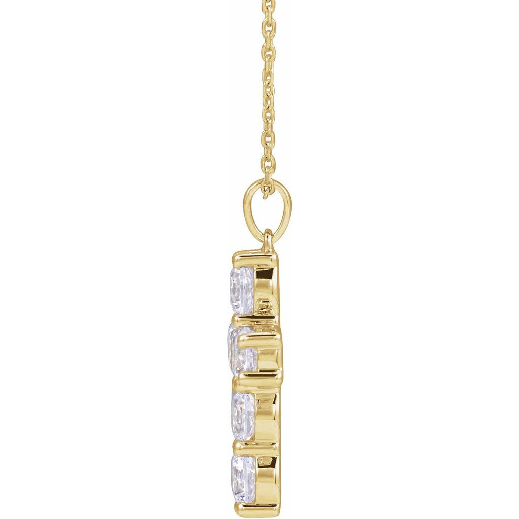 1 3/4 CTW Natural Diamond Cross Necklace in 14k yellow gold