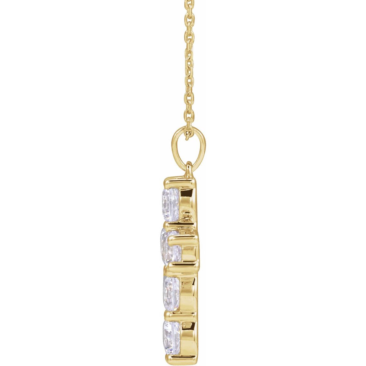 1 3/4 CTW Natural Diamond Cross Necklace in 14k yellow gold