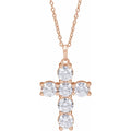 1 3/4 CTW Natural Diamond Cross Necklace in 14k rose gold