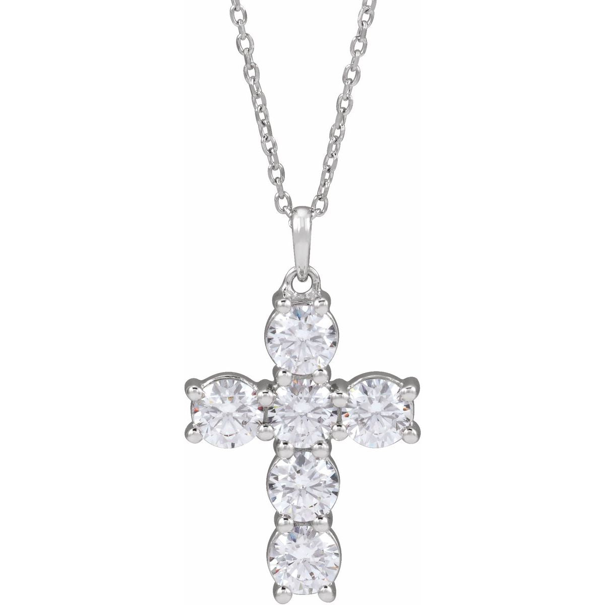1 5/8 CTW Lab-Grown Diamond Cross Necklace in platinum