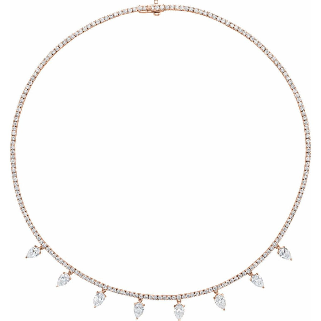 10 CTW Lab-Grown Diamond Necklace in 14k rose gold