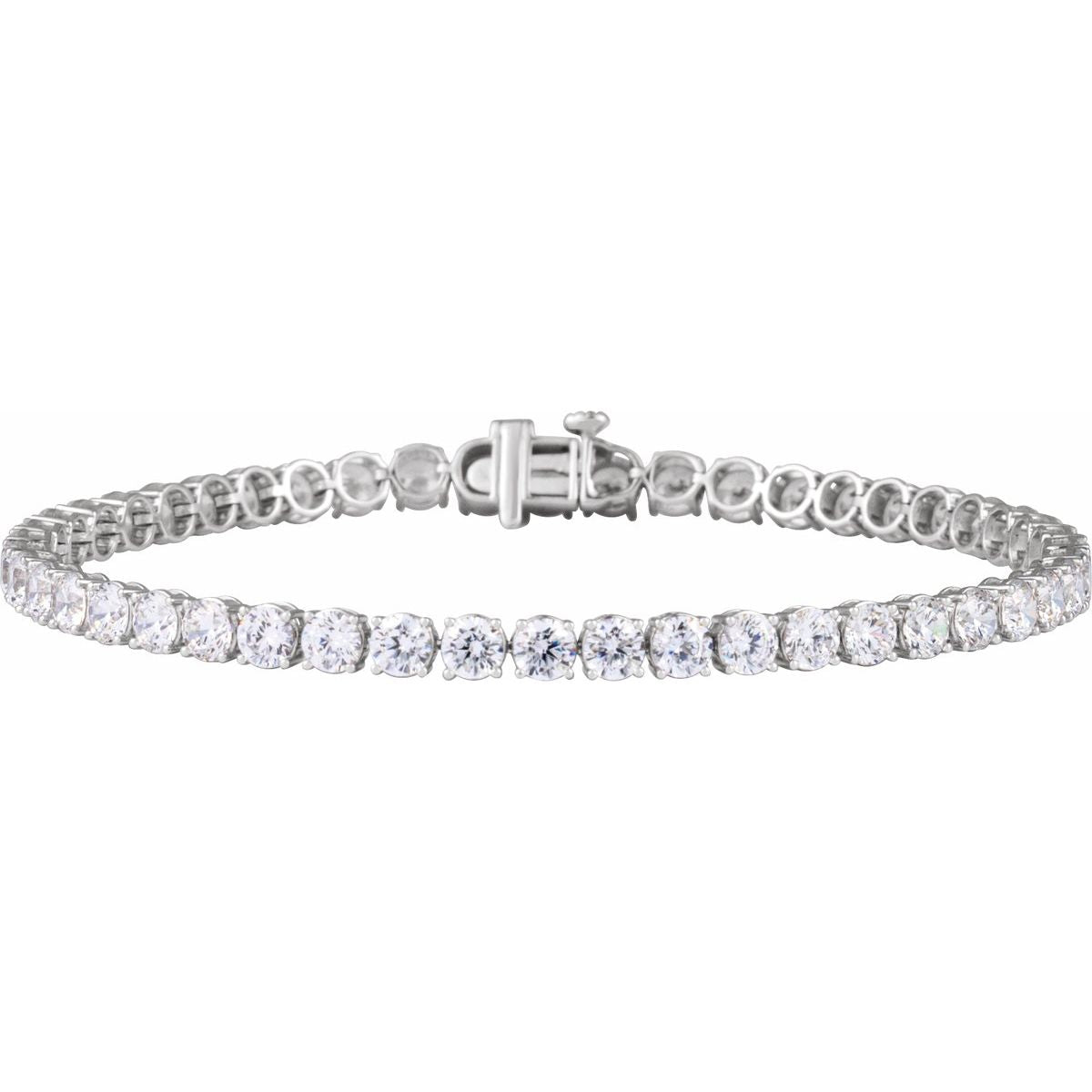 7 CTW Lab-Grown Diamond Low Profile Line Bracelet in 14k white gold