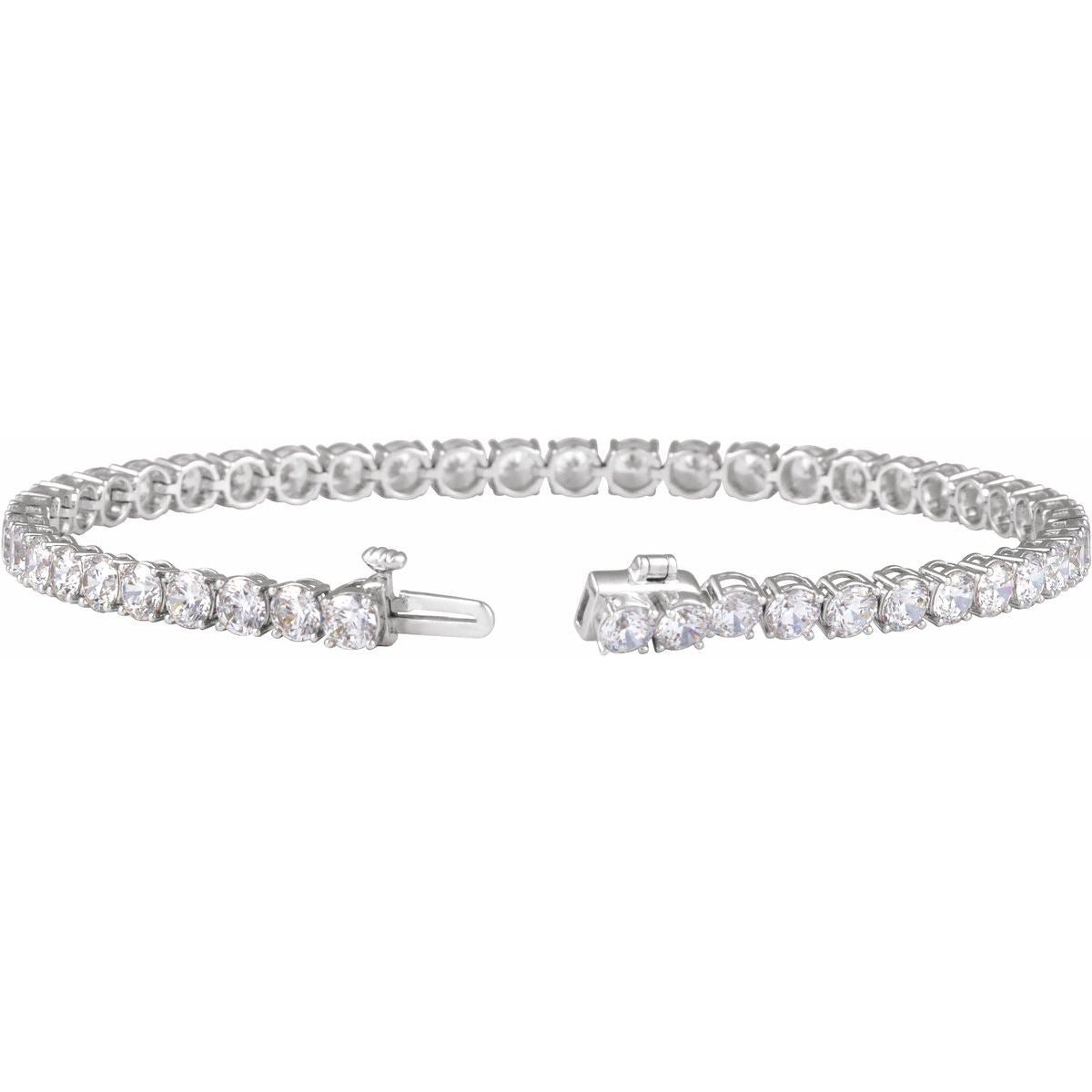 7 CTW Lab-Grown Diamond Low Profile Line Bracelet in 14k white gold