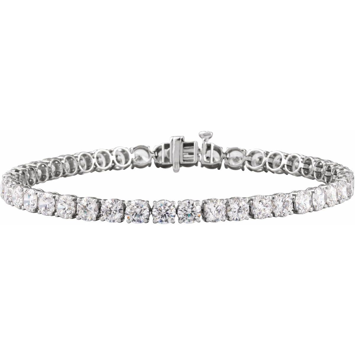 16.5 CTW Lab-Grown Diamond Lightweight Line Bracelet in 14k white gold