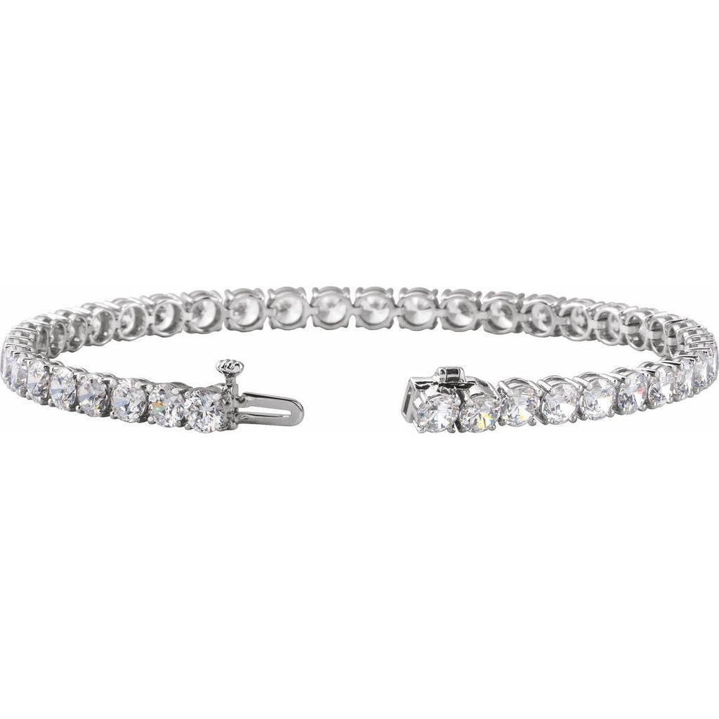16.5 CTW Lab-Grown Diamond Lightweight Line Bracelet in 14k white gold