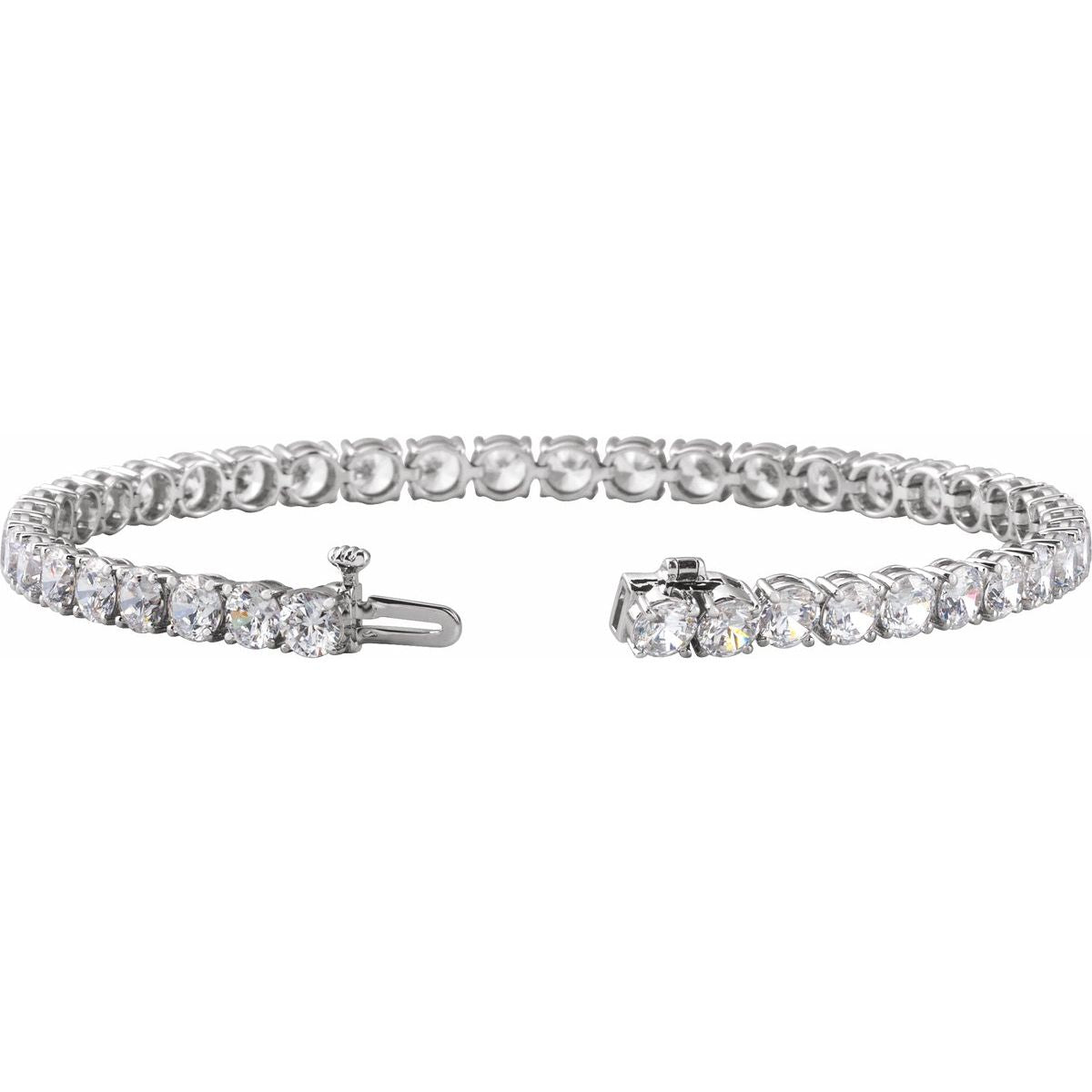 16.5 CTW Lab-Grown Diamond Lightweight Line Bracelet in 14k white gold