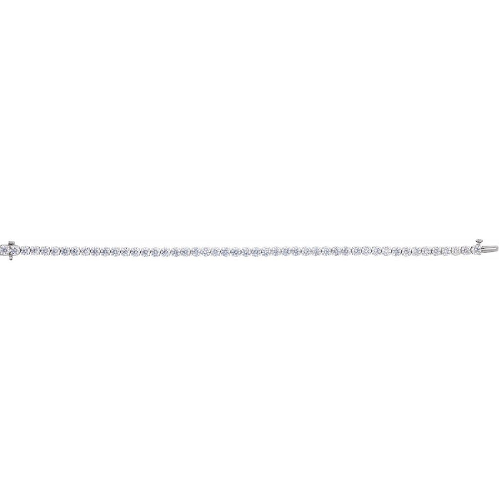 7 CTW Lab-Grown Diamond Low Profile Line Bracelet in 14k white gold