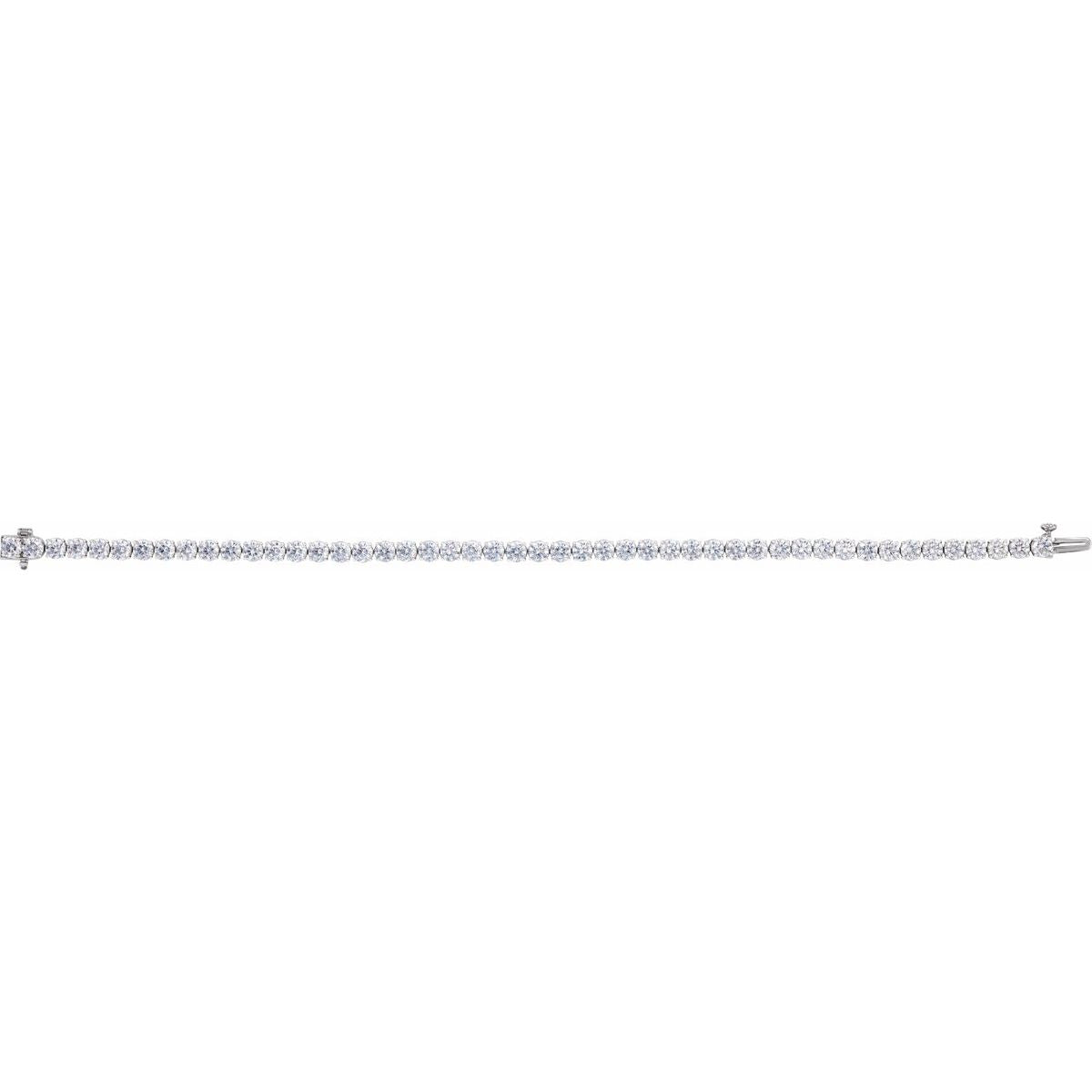 7 CTW Lab-Grown Diamond Low Profile Line Bracelet in 14k white gold